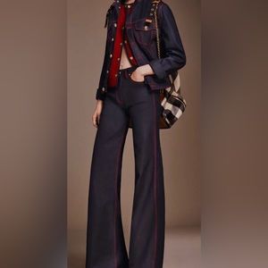 BURBERRY - *New* Silk & Wool Navy Flared Trousers - Size 8